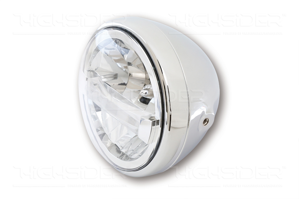 7 Zoll LED-Scheinwerfer RENO TYP 4 mit TFL, Metallgehäuse, klares Glas, rund,  seitliche Befestigung,, Hauptscheinwerfer, Beleuchtung, Produkte